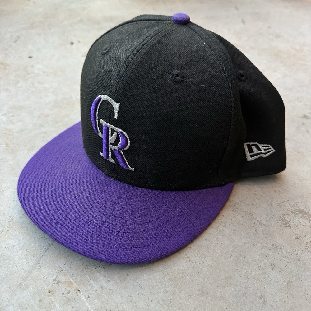 Vintage Colorado Rockies New Era 5950‎ Fitted Hat 7 1/4 Wool Made In USA